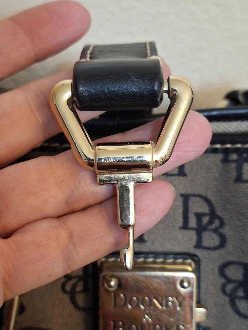 Dooney & Bourke Black Logo Canvas Bucket Tote Bag - Picture 9 of 17